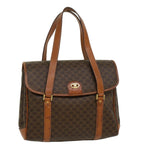 CELINE Macadam Canvas Hand Bag PVC Leather Brown  ki2991