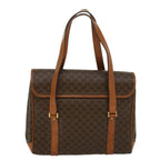 CELINE Macadam Canvas Hand Bag PVC Leather Brown  ki2991