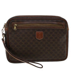 CELINE Macadam Canvas Clutch Bag PVC Leather Brown  ki3150