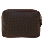 CELINE Macadam Canvas Clutch Bag PVC Leather Brown  ki3150