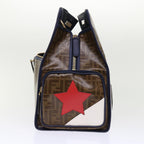 FENDI Zucca Canvas FILA Collaboration Peek A Boo Defender Bag Brown  ki3280