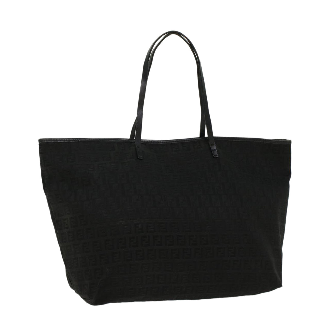 FENDI Zucchino Canvas Tote Bag Nylon Blackki3375