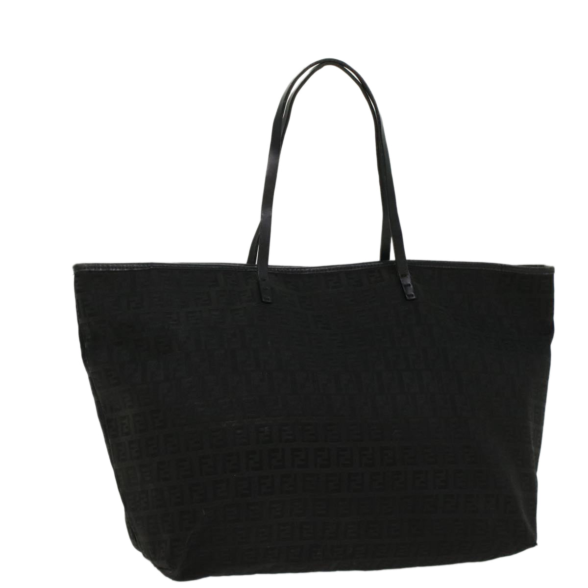 FENDI Zucchino Canvas Tote Bag Nylon Blackki3375
