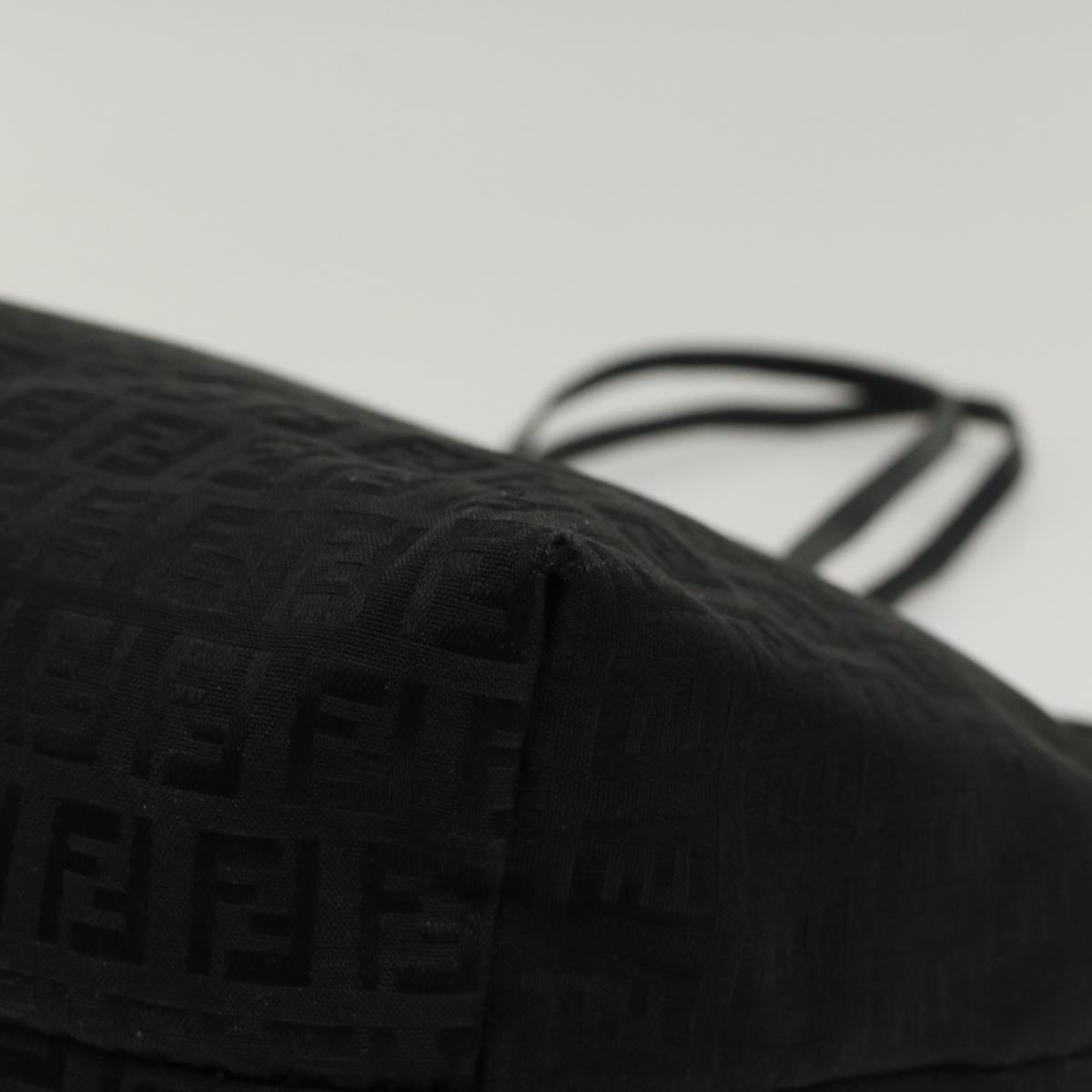 FENDI Zucchino Canvas Tote Bag Nylon Blackki3375