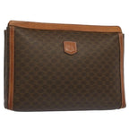 CELINE Macadam Canvas Clutch Bag PVC Leather Brown  ki3409