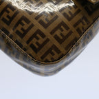 FENDI Zucchino Canvas Mamma Baguette Shoulder Bag Beigeki3426