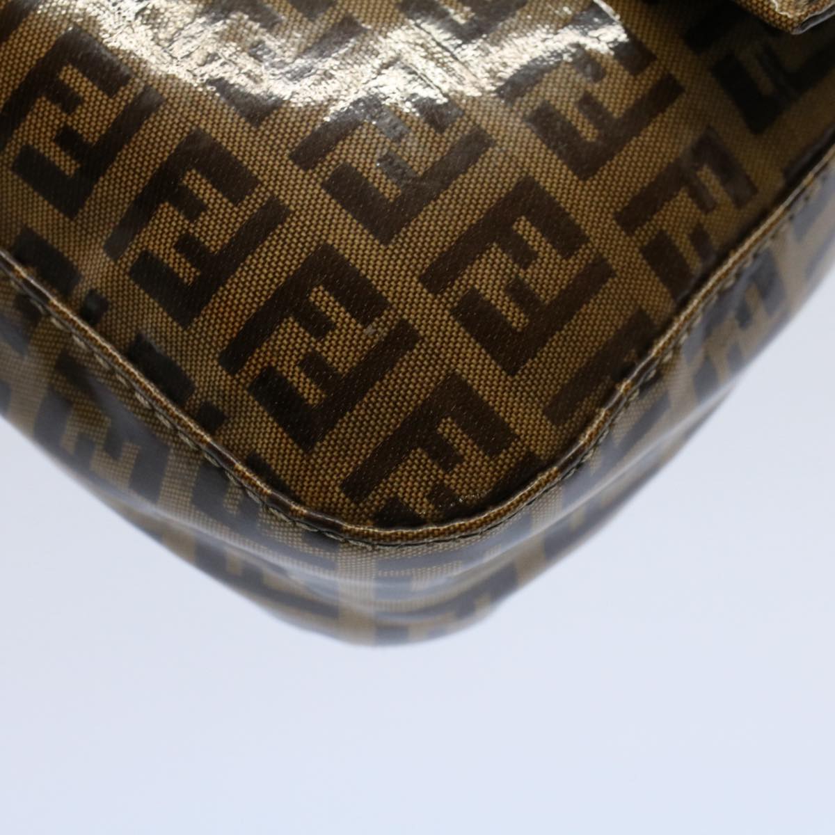 FENDI Zucchino Canvas Mamma Baguette Shoulder Bag Beigeki3426