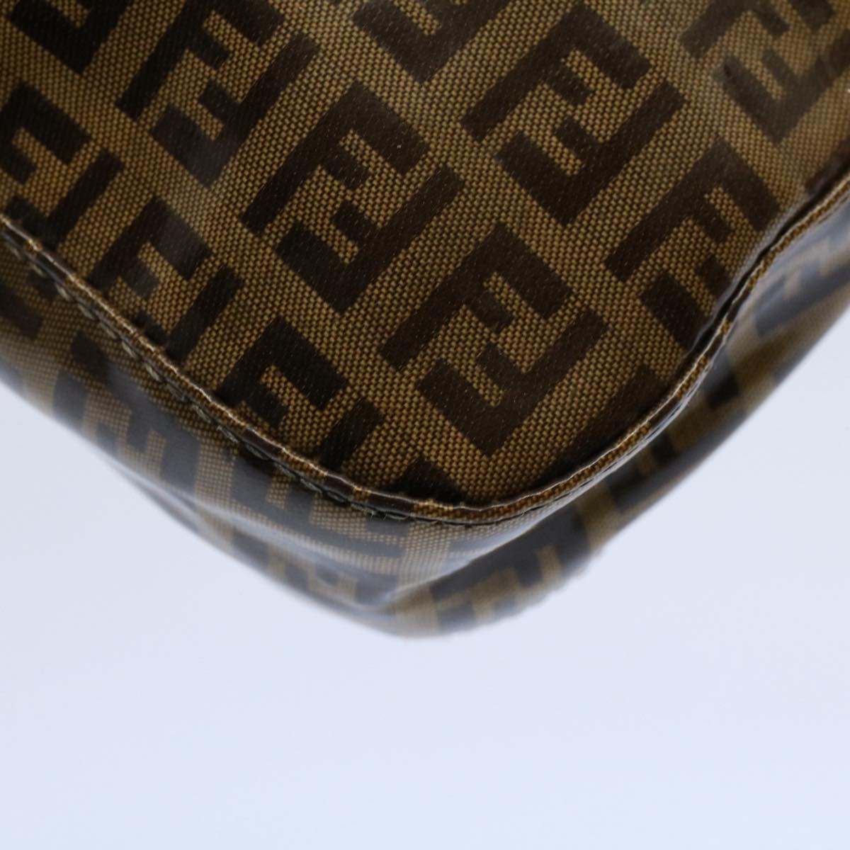 FENDI Zucchino Canvas Mamma Baguette Shoulder Bag Beigeki3426