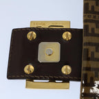 FENDI Zucchino Canvas Mamma Baguette Shoulder Bag Beigeki3426
