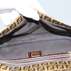 FENDI Zucchino Canvas Mamma Baguette Shoulder Bag Beigeki3426