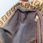 FENDI Zucchino Canvas Mamma Baguette Shoulder Bag Beigeki3426