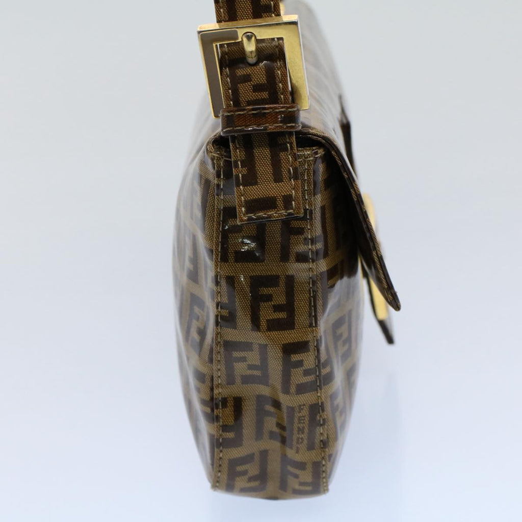FENDI Zucchino Canvas Mamma Baguette Shoulder Bag Beigeki3426