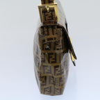 FENDI Zucchino Canvas Mamma Baguette Shoulder Bag Beigeki3426