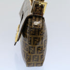 FENDI Zucchino Canvas Mamma Baguette Shoulder Bag Beigeki3426