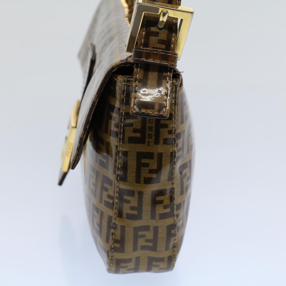 FENDI Zucchino Canvas Mamma Baguette Shoulder Bag Beigeki3426