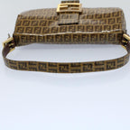 FENDI Zucchino Canvas Mamma Baguette Shoulder Bag Beigeki3426