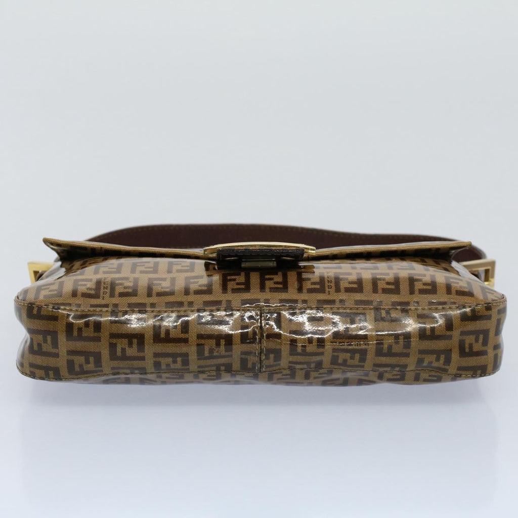 FENDI Zucchino Canvas Mamma Baguette Shoulder Bag Beigeki3426