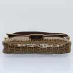FENDI Zucchino Canvas Mamma Baguette Shoulder Bag Beigeki3426