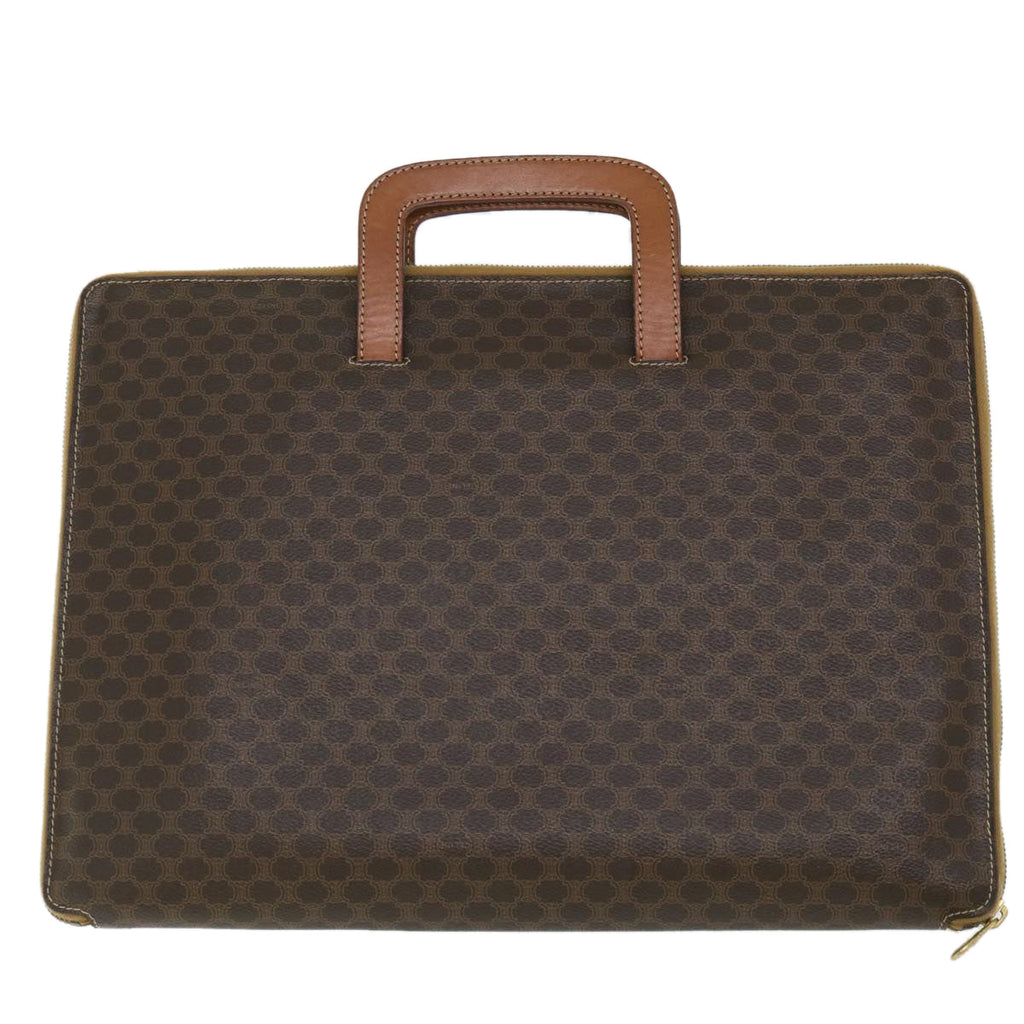 CELINE Macadam Canvas Business Bag PVC Leather Brown  ki3539