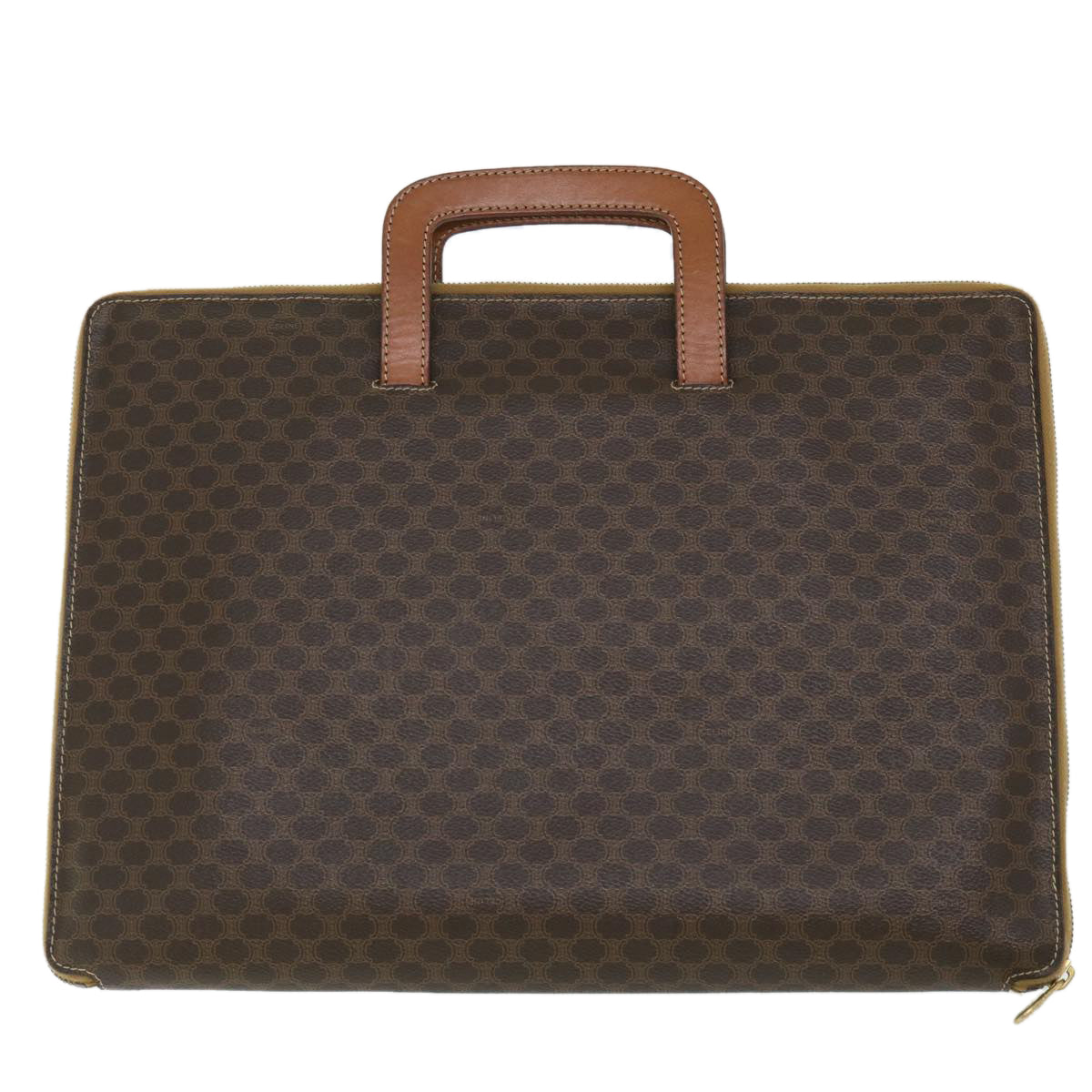 CELINE Macadam Canvas Business Bag PVC Leather Brown  ki3539