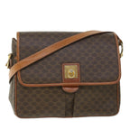 CELINE Macadam Canvas Shoulder Bag PVC Leather Brown  ki3561