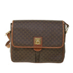 CELINE Macadam Canvas Shoulder Bag PVC Leather Brown  ki3561