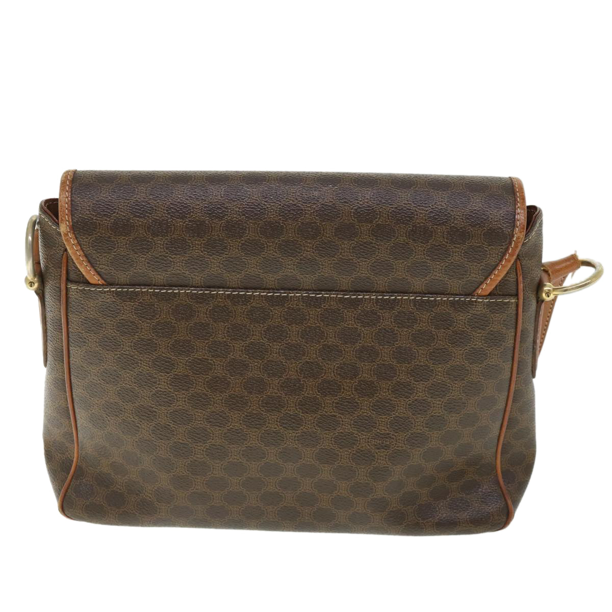 CELINE Macadam Canvas Shoulder Bag PVC Leather Brown  ki3561
