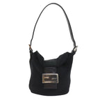 FENDI Mamma Baguette Shoulder Bag Nylon Black 2321 26765 009ki3585