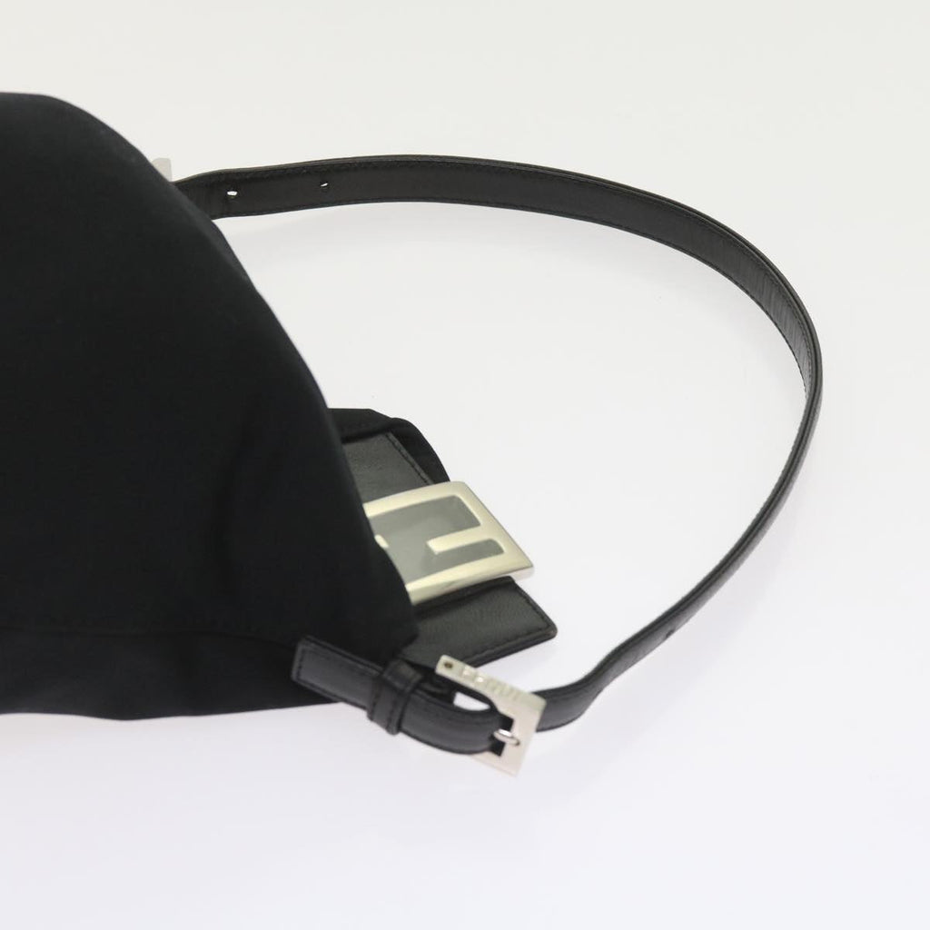 FENDI Mamma Baguette Shoulder Bag Nylon Black 2321 26765 009ki3585