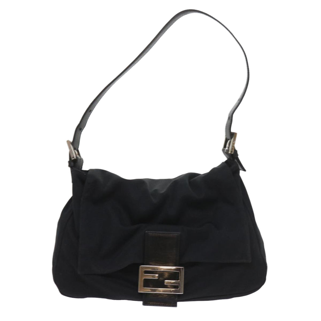 FENDI Mamma Baguette Shoulder Bag Nylon Blackki3586