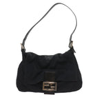 FENDI Mamma Baguette Shoulder Bag Nylon Blackki3586