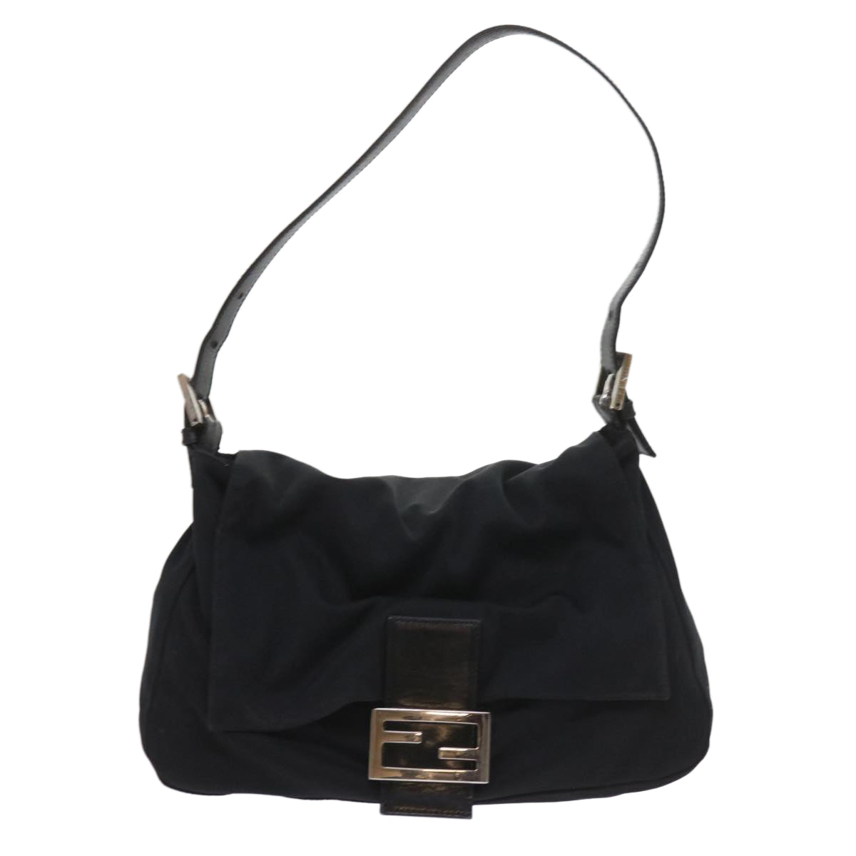 FENDI Mamma Baguette Shoulder Bag Nylon Blackki3586