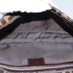 FENDI Zucca Canvas Mamma Baguette Shoulder Bag Black Brownki3598