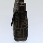 FENDI Zucca Canvas Mamma Baguette Shoulder Bag Black Brownki3598
