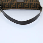 FENDI Zucca Canvas Mamma Baguette Shoulder Bag Black Brownki3598