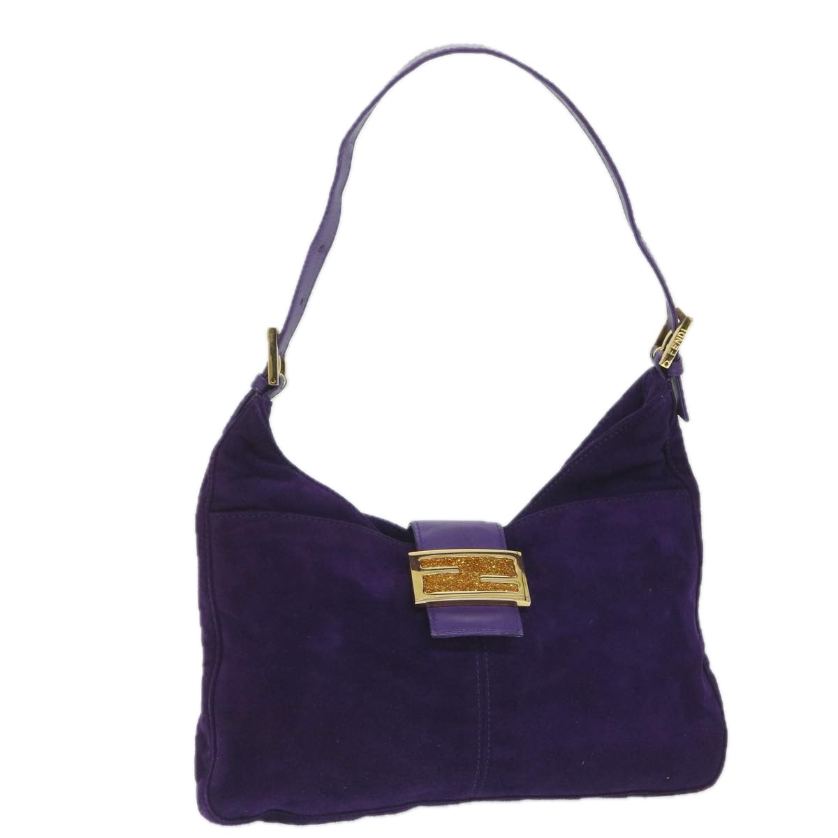 FENDI Mamma Baguette Shoulder Bag Suede Purple 2258 26569 009ki3664