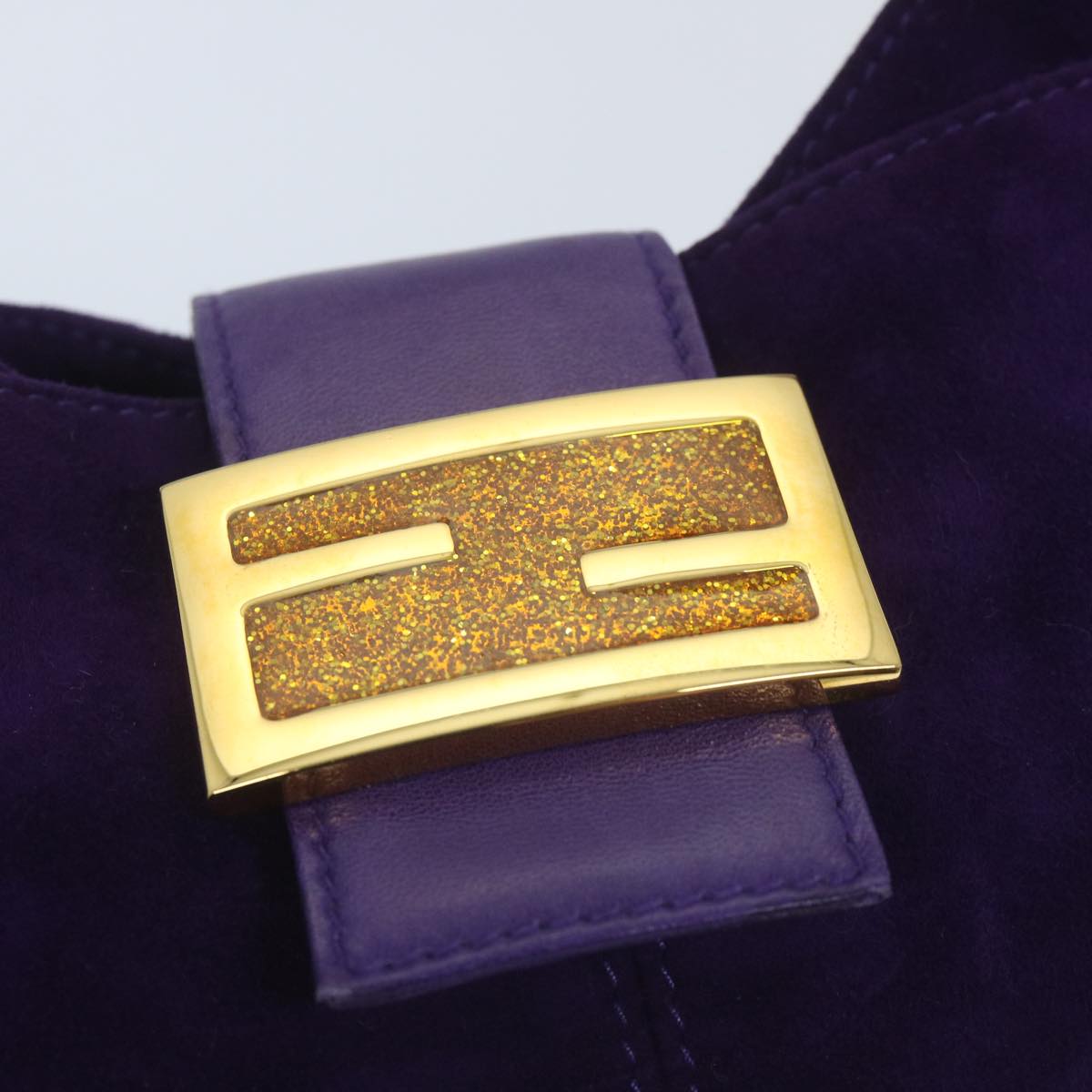 FENDI Mamma Baguette Shoulder Bag Suede Purple 2258 26569 009ki3664