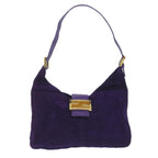 FENDI Mamma Baguette Shoulder Bag Suede Purple 2258 26569 009ki3664
