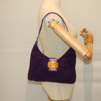 FENDI Mamma Baguette Shoulder Bag Suede Purple 2258 26569 009ki3664