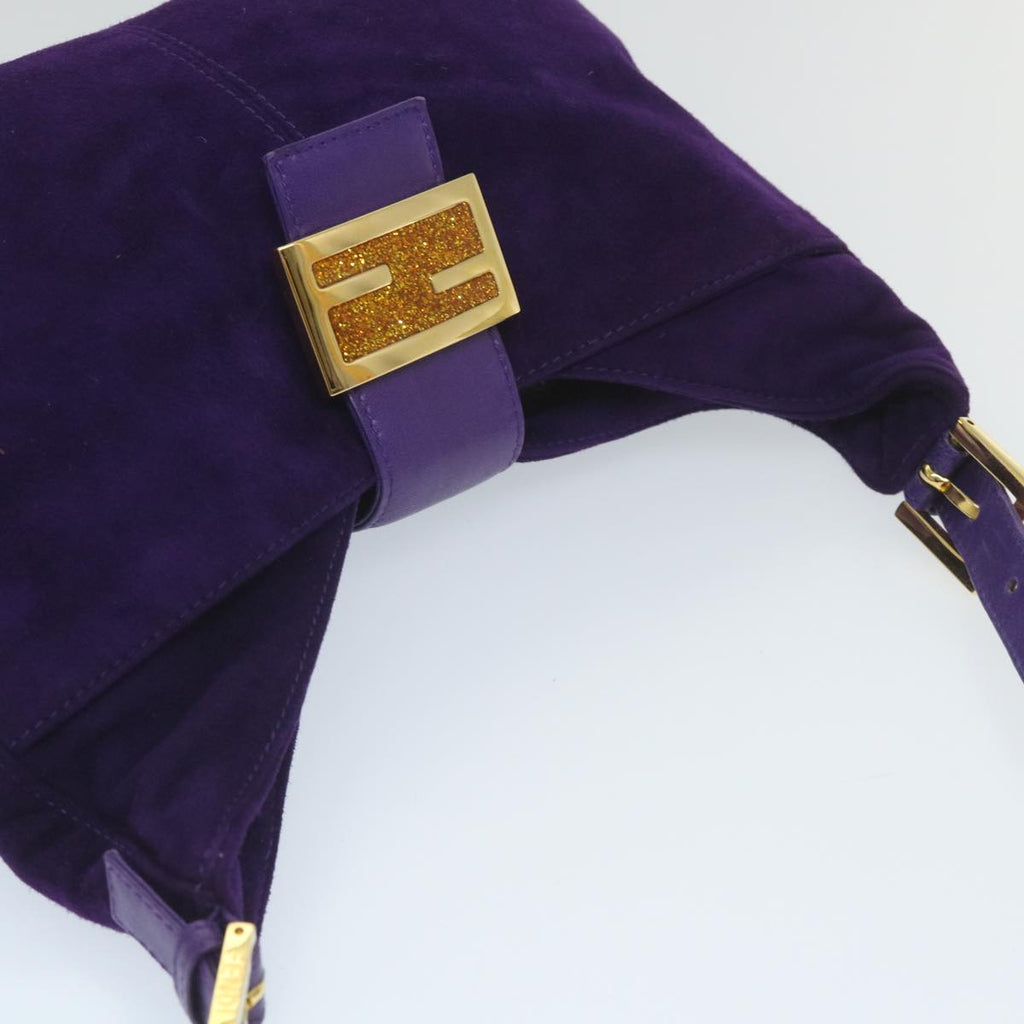 FENDI Mamma Baguette Shoulder Bag Suede Purple 2258 26569 009ki3664