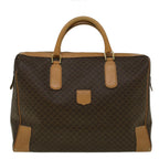 CELINE Macadam Canvas Boston Bag PVC Leather Brown  ki3691