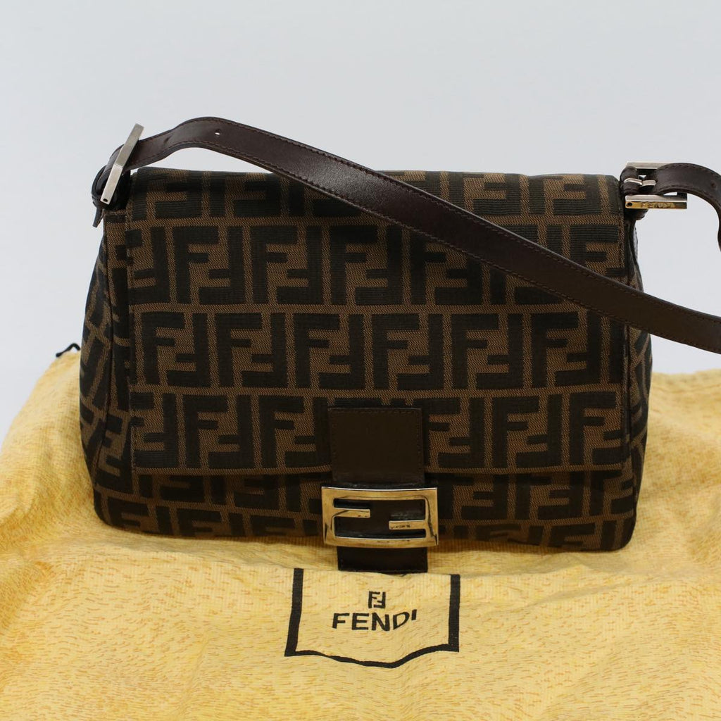 FENDI Zucca Canvas Mamma Baguette Shoulder Bag Brown 211126325 009ki3771