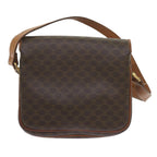 CELINE Macadam Canvas Shoulder Bag PVC Leather Brown Auth ki3841