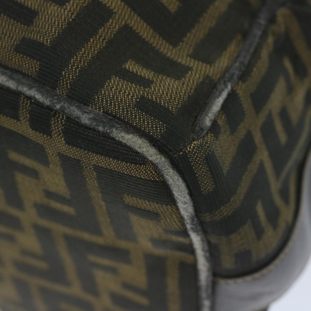 FENDI Zucca Canvas Vanity Cosmetic Pouch Black Brownki3845