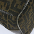 FENDI Zucca Canvas Vanity Cosmetic Pouch Black Brownki3845