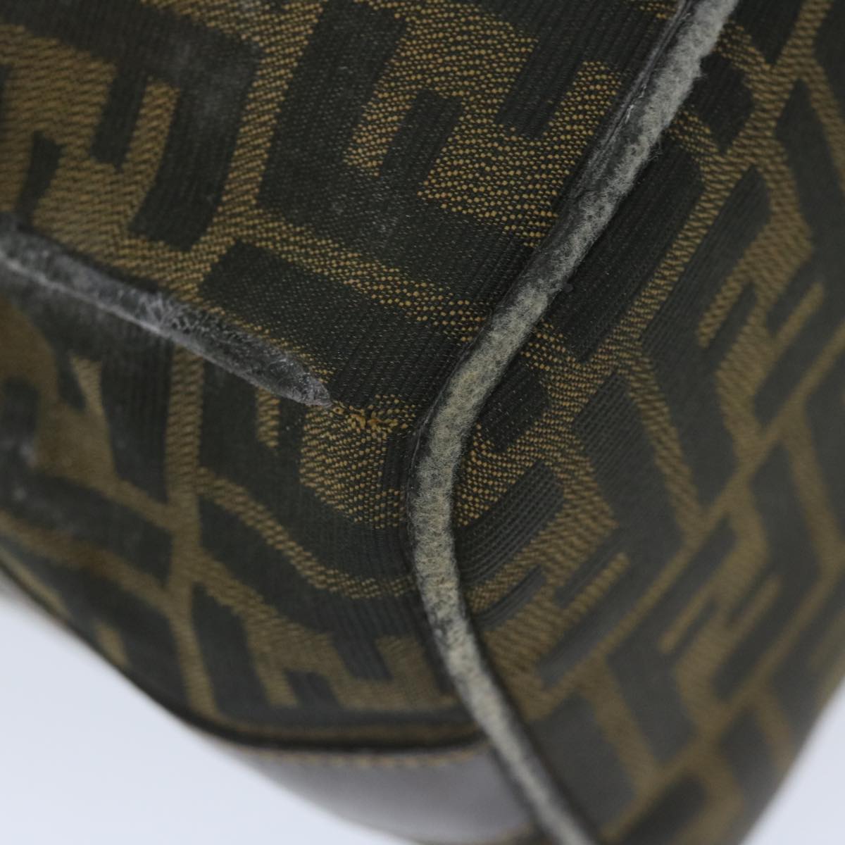 FENDI Zucca Canvas Vanity Cosmetic Pouch Black Brownki3845