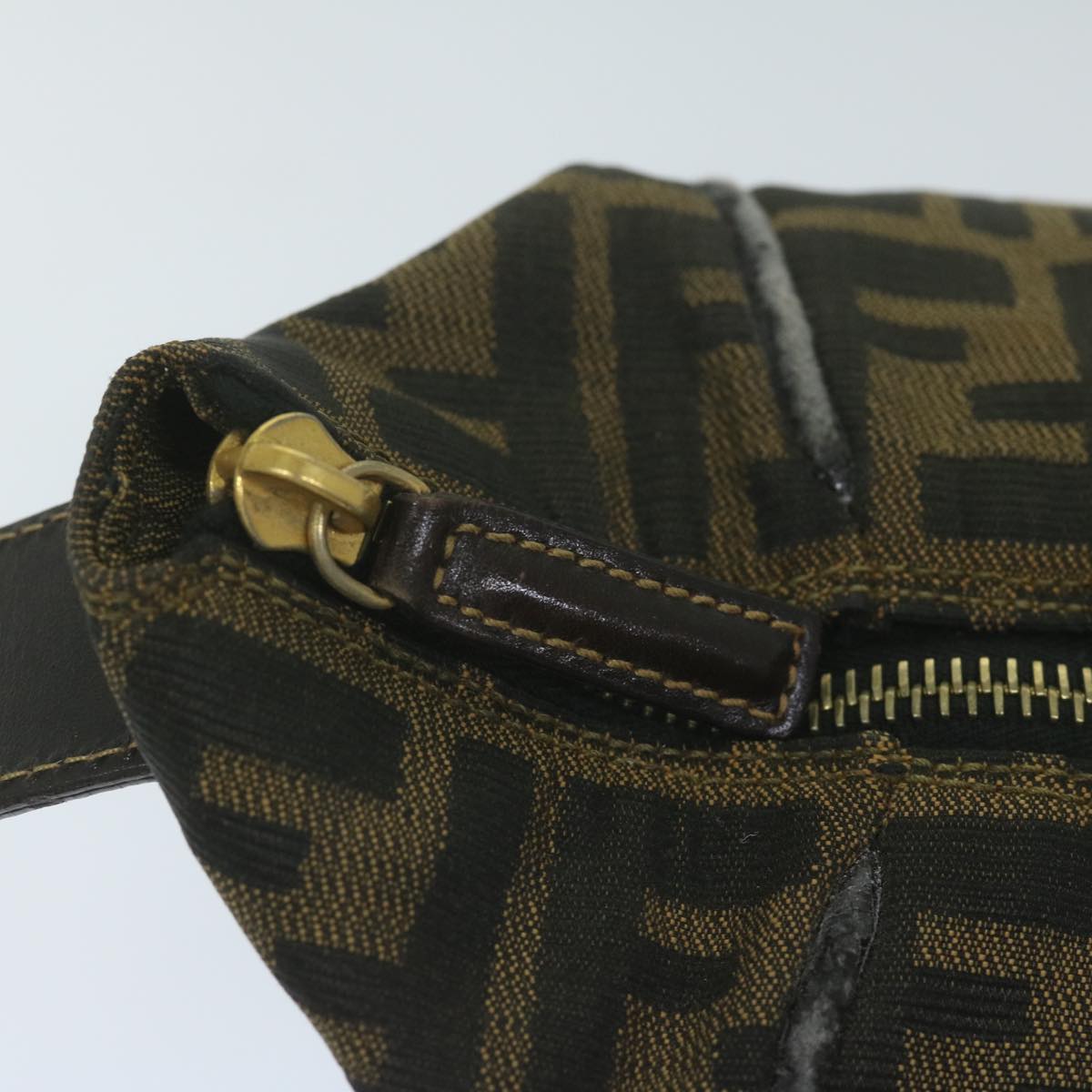 FENDI Zucca Canvas Vanity Cosmetic Pouch Black Brownki3845