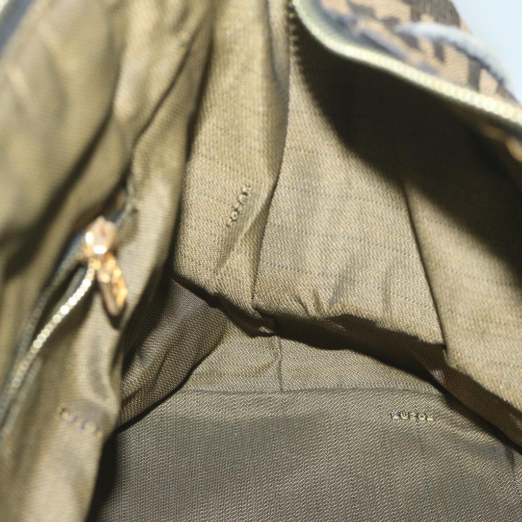 FENDI Zucca Canvas Vanity Cosmetic Pouch Black Brownki3845