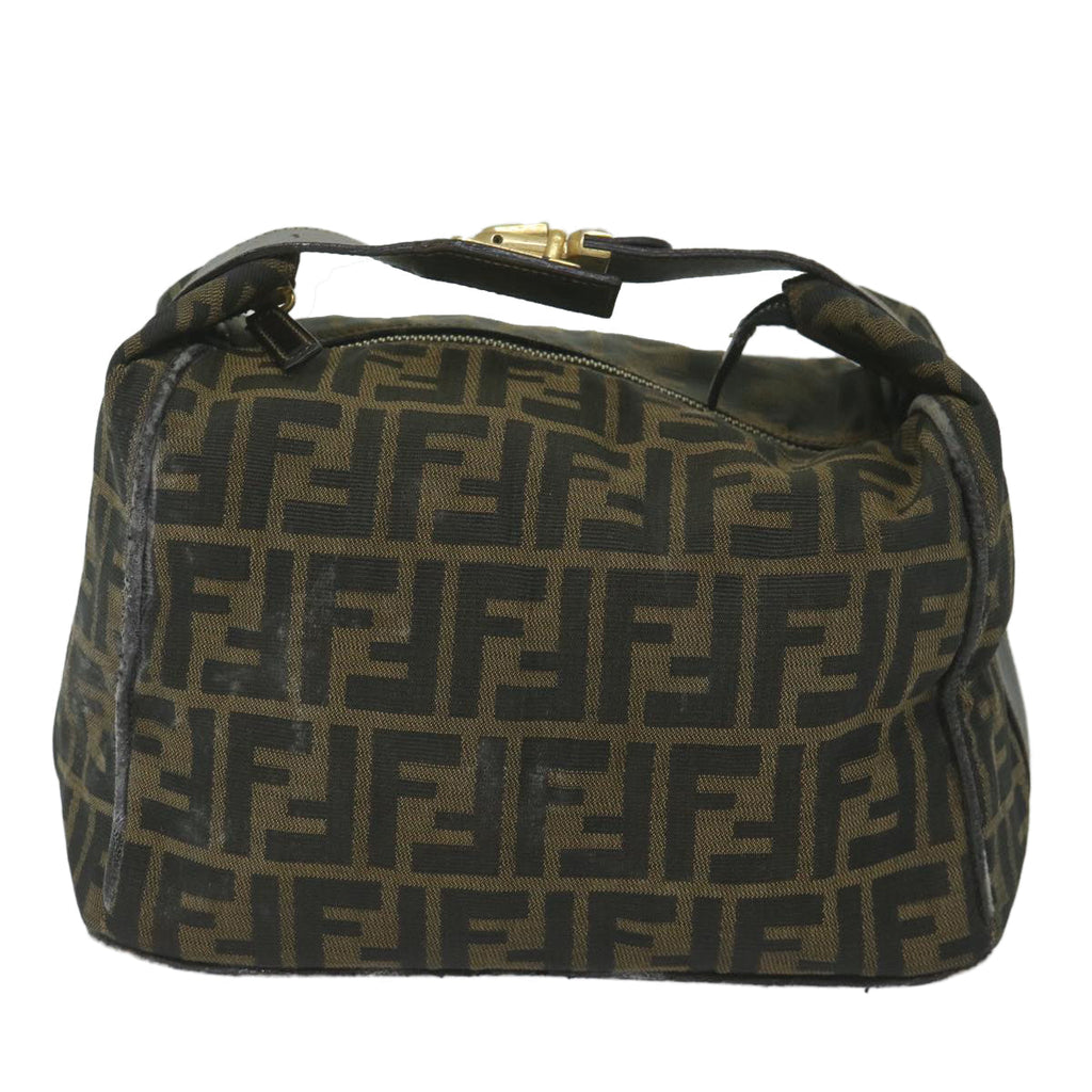 FENDI Zucca Canvas Vanity Cosmetic Pouch Black Brownki3845