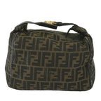 FENDI Zucca Canvas Vanity Cosmetic Pouch Black Brownki3845